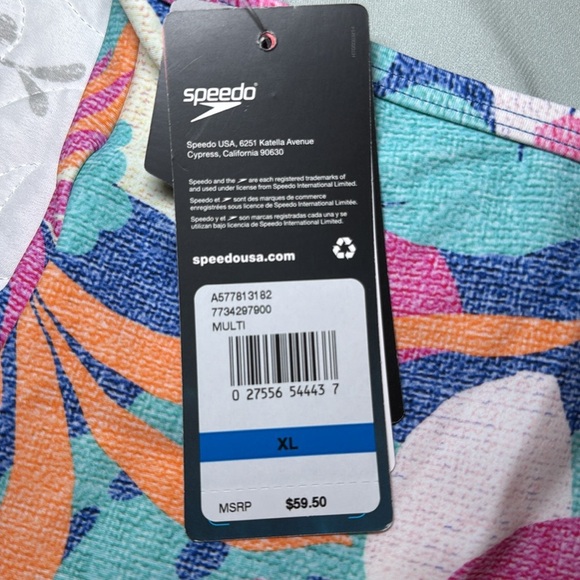 Speedo Colorful Tropical Print Tankini Top Size XL (top only) - Picture 9 of 10